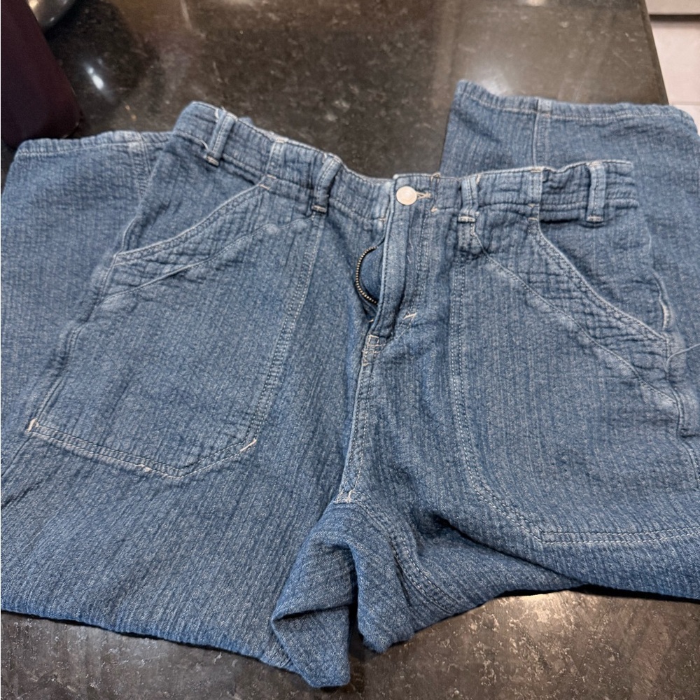 We The Free Indigo Textures Barrel style Jeans